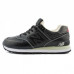 Зимние New Balance 574 Black/White With White Fur