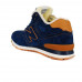 Зимние New Balance 574 High Dark Blue/Brown With Fur