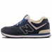 Зимние New Balance 574 Blue/White With White Fur