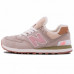 Зимние New Balance 574 Beige/Pink With Fur